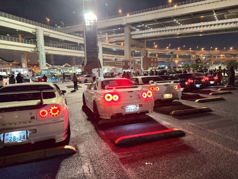 Daikoku & Tokyo JDM Night Tour in R34 or TopSecret R35 GT-R - Daikoku PA at night: what to do during your self-guided hour
