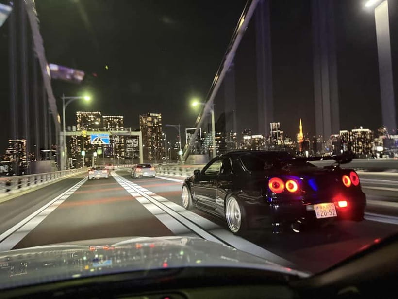 Daikoku & Tokyo JDM Night Tour in R34 or TopSecret R35 GT-R - Optional Umihotaru + Tokyo Tower: when you want the night to keep going