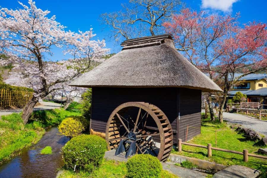 Full-Day Tour to the Picturesque Spots of Mount Fuji - Saiko Iyashi-no-Sato Nenba: thatched-roof village calm with Fuji in the frame