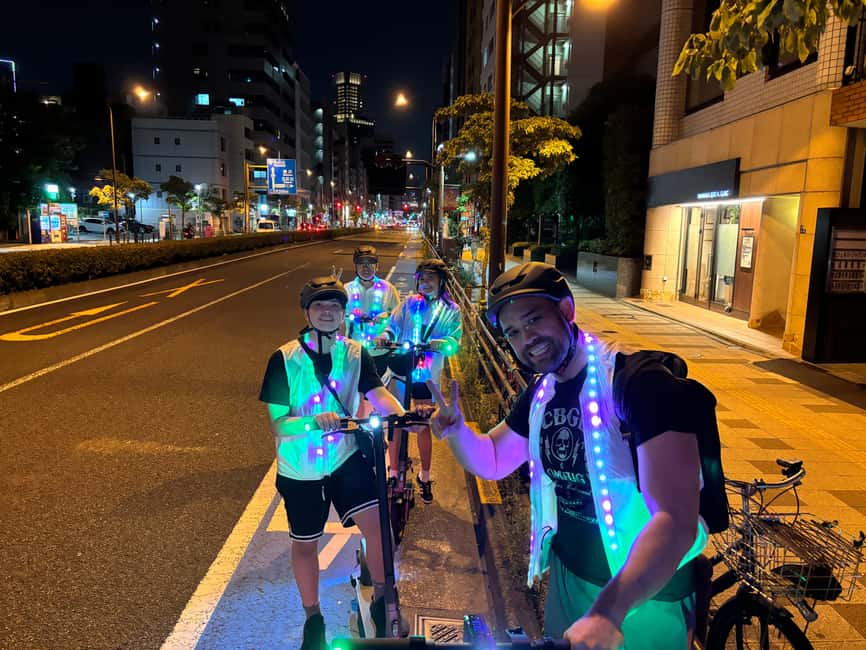 Night E-Scooter Ride to Tokyo Tower - No License Needed - Getting rolling at the workshop in Minato City