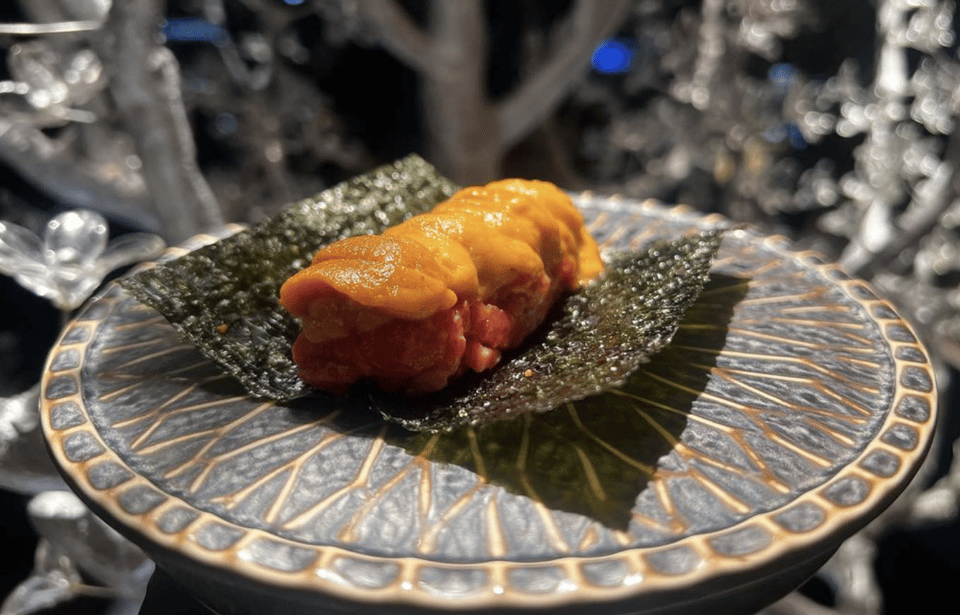 Tokyo: Exquisite Wagyu Beef Experience at Yakiniku Nikunone - Kinzakura Course (14 dishes): fruit champagne and a caviar jar focus