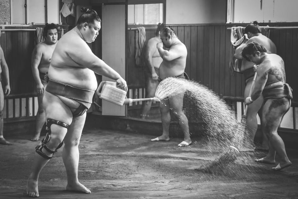 Tokyo: Sumo Morning Practice with journalists. Not fake show - Key Highlights Worth Marking
